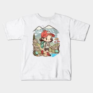 Exploring new heights with my hiking buddy Kids T-Shirt